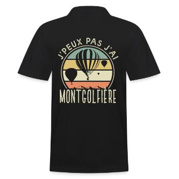 J'peux pas j'ai montgolfière cadeau sport pilote - Polo Homme - noir - Dos - Kai (181cm)