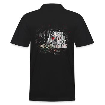 Dart Skull Motif Cool Graphic Multicolor with Skull - Men's Polo Shirt - black - Back - Kai (181cm)