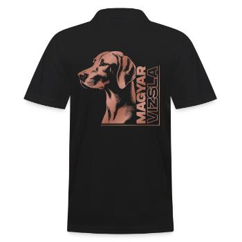 Magyar Vizsla Zeichnung Kopf rosegold - Männer Poloshirt - Schwarz - Hinten - Kai (181cm)