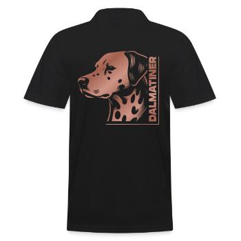 Portrait dalmatien dessin tête or rose - Polo Homme - noir - Dos - Kai (181cm)