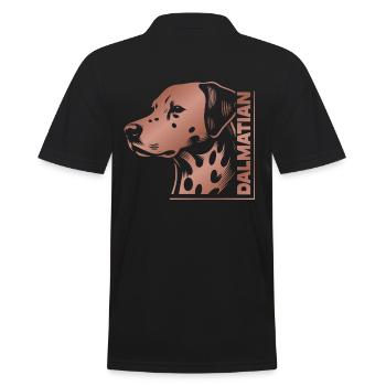 Dalmatien Portrait Dessin Tête Rose Or - Polo Homme - noir - Dos - Kai (181cm)