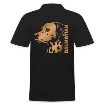 Portrait dalmatien dessin tête or - Polo Homme - noir - Dos - Kai (181cm)