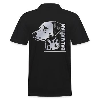 Dalmatien Portrait Dessin Tête Argent - Polo Homme - noir - Dos - Kai (181cm)
