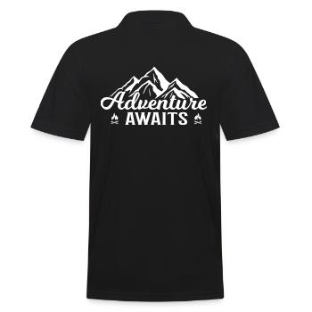 L’aventure vous attend - ADVENTURE AWAITS - Polo Homme - noir - Dos - Kai (181cm)