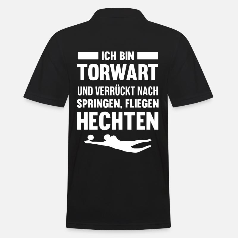 Torwart oder Torhüter - Männer Poloshirt - Schwarz