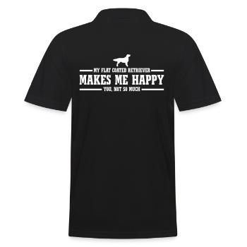 FLAT COATED RETRIEVER makes me happy - Männer Poloshirt - Schwarz - Hinten - Kai (181cm)