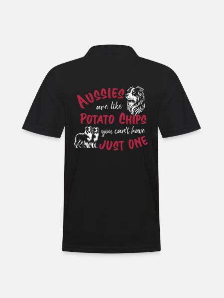 Aussies are like Potato Chips - red - Men's Polo Shirt - black