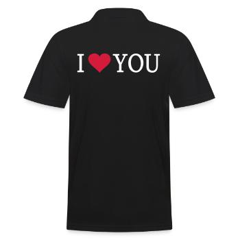 Je t'aime coeur de police - Polo Homme - noir - Dos - Kai (181cm)
