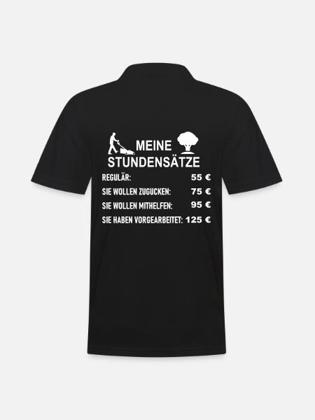 Stundensätze Garten und Landschaftsbauer - Männer Poloshirt - Schwarz