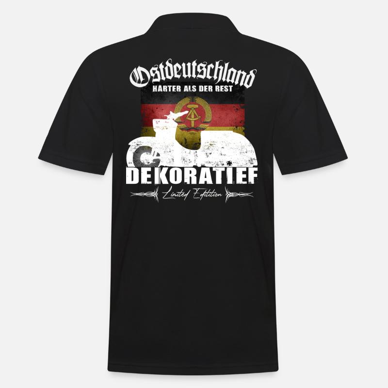 Simson Schwalbe - DEKORATIEF - DDR Ostdeutschland - Männer Poloshirt - Schwarz