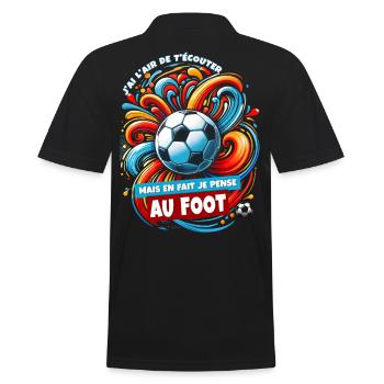 Football humour passionné de foot fan de foot - Polo Homme - noir - Dos - Kai (181cm)