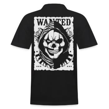 Wanted Skull Pullover Hoodie Poster - Men's Polo Shirt - black - Back - Kai (181cm)
