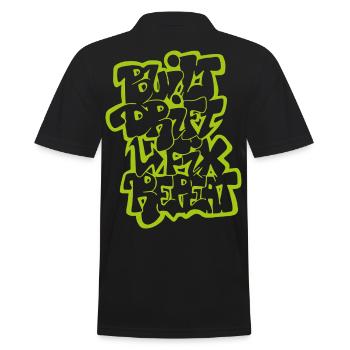 Built Drift Fix Repeat 02 - Men's Polo Shirt - black - Back - Kai (181cm)