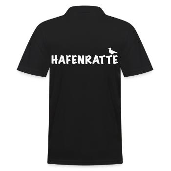 Hafenratte, lustige Sprüche Küste Hamburg Nordsee - Männer Poloshirt - Schwarz - Hinten - Kai (181cm)