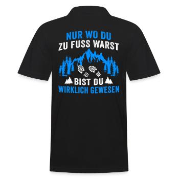 nur wo du zu fuss warst bist du wirklich gewesen - Männer Poloshirt - Schwarz - Hinten - Kai (181cm)