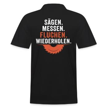 Sägen Messen fluchen wiederholen - Männer Poloshirt - Schwarz - Hinten - Kai (181cm)