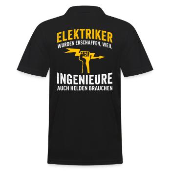 Geschenk für Elektriker - Männer Poloshirt - Schwarz - Hinten - Kai (181cm)