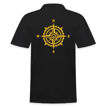 compass - Men's Polo Shirt - black - Back - Kai (181cm)