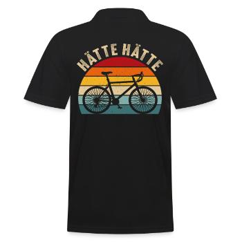 Hätte Hätte Fahrradkette Radfahrer - Männer Poloshirt - Schwarz - Hinten - Kai (181cm)