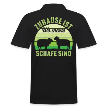 Zuhause ist wo meine schafe sind landwirtin schaf - Männer Poloshirt - Schwarz - Hinten - Kai (181cm)