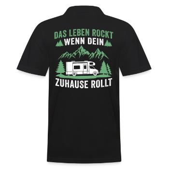 Das leben rockt wenn dein zuhause rollt wohnmobil - Männer Poloshirt - Schwarz - Hinten - Kai (181cm)