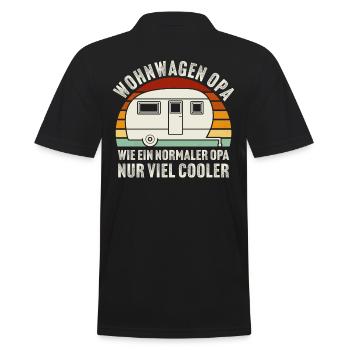 Wohnwagen Opa Geschenk für Wohnwagen Großvater - Männer Poloshirt - Schwarz - Hinten - Kai (181cm)