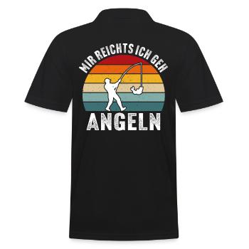 mir reichts ich geh angeln - Männer Poloshirt - Schwarz - Hinten - Kai (181cm)