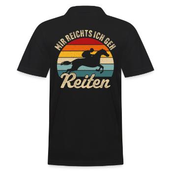 Mir reichts ich geh reiten pferde lustiges - Männer Poloshirt - Schwarz - Hinten - Kai (181cm)