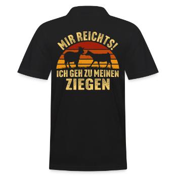 mir reichts ich geh zu meinen Ziegen - Männer Poloshirt - Schwarz - Hinten - Kai (181cm)