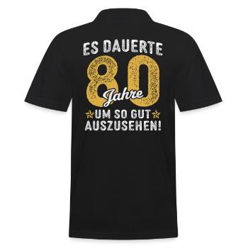 es dauerte 80 jahre um so gut auszusehen - Männer Poloshirt - Schwarz - Hinten - Kai (181cm)