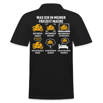 Was ich in meiner freizeit mache motorrad - Männer Poloshirt - Schwarz - Hinten - Kai (181cm)