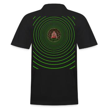 Buddha Energie - Männer Poloshirt - Schwarz - Hinten - Kai (181cm)