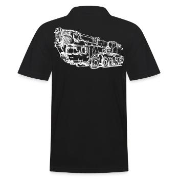 Mobilkran crane Kran 5 Achser weiß - Männer Poloshirt - Schwarz - Hinten - Kai (181cm)