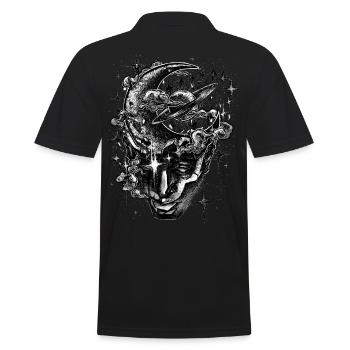 Cosmic Mind - Männer Poloshirt - Schwarz - Hinten - Kai (181cm)