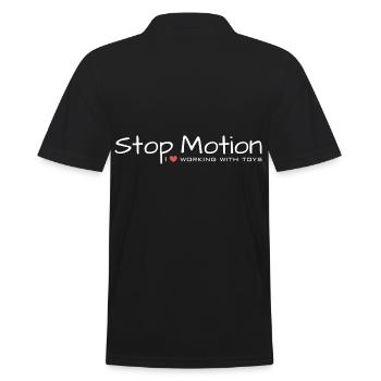 Stop Motion Animation Shirt Geschenk - Männer Poloshirt - Schwarz - Hinten - Kai (181cm)