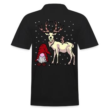 Nikolaus Xmas Weihnachten Fantasy Christmas Kind - Männer Poloshirt - Schwarz - Hinten - Kai (181cm)