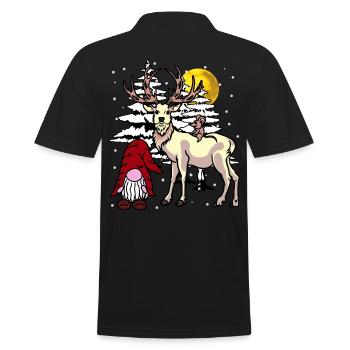 St. Nicholas Forest Xmas Christmas Fantasy Christmas - Men's Polo Shirt - black - Back - Kai (181cm)