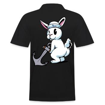 Lièvre, Ancre, Marin, Lapin, Maritime, Ahoy - Polo Homme - noir - Dos - Kai (181cm)