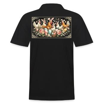 Pâques, poulets, poussins, esthétique vintage - Polo Homme - noir - Dos - Kai (181cm)