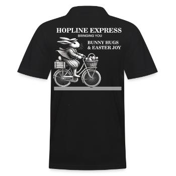 Easter Retro Bunny Bicycle Joy Bunny Hugs - Men's Polo Shirt - black - Back - Kai (181cm)
