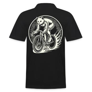 Chats Vélo Design pour Femmes Avec Humour - Polo Homme - noir - Dos - Kai (181cm)