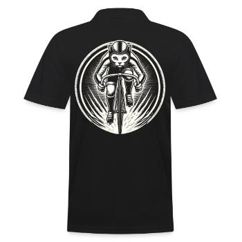 Chat sportif sur le vélo pour les amateurs de vélo de route - Polo Homme - noir - Dos - Kai (181cm)