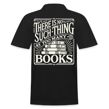 Bibliophile trifft retro buch look - Männer Poloshirt - Schwarz - Hinten - Kai (181cm)