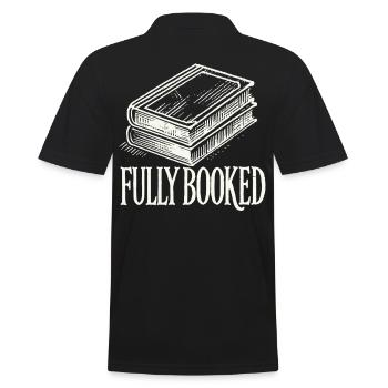 Bookworm Bookworm Funny Book Lover Saying - Men's Polo Shirt - black - Back - Kai (181cm)