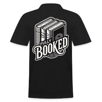 Retro Buch Design für Bibliophile und Leseratte - Männer Poloshirt - Schwarz - Hinten - Kai (181cm)