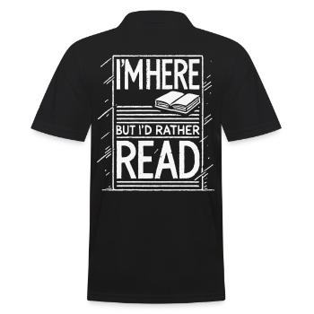 Lustiger Retro Buch Design Spruch für - Männer Poloshirt - Schwarz - Hinten - Kai (181cm)