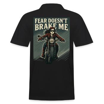Fear Doesn't Brake Me Motorcyclist - Men's Polo Shirt - black - Back - Kai (181cm)