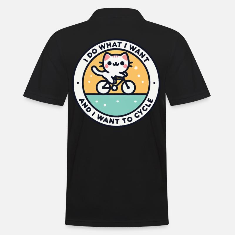 Chat autodéterminé à vélo avec déclaration - Polo Homme - noir