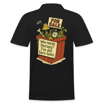 Brocante Marché Vide-grenier Thérapie Vintage Rétro - Polo Homme - noir - Dos - Kai (181cm)