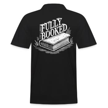 Retro book design for book lover and bookworm - Men's Polo Shirt - black - Back - Kai (181cm)